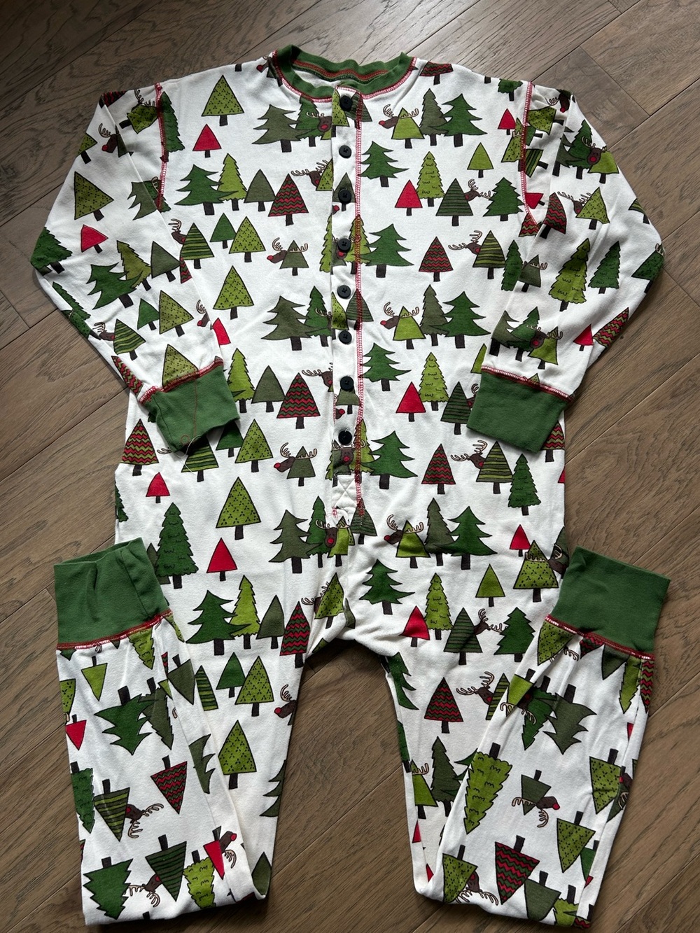 Lazy One No Peeking Adult Christmas Reindeer Onesie Flapjack Knit Pajamas Medium
